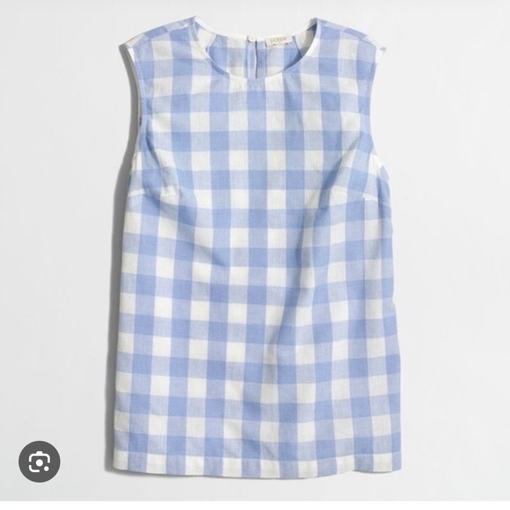 J. Crew Gingham Shell Top